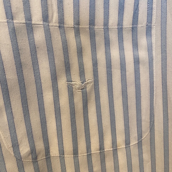 Emporio Armani Men’s Blue/White Striped Button Down Shirt Size L - Picture 5 of 6